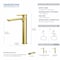 Kibi Tender-T Single Handle Bathroom Vessel Sink Faucet with Pop Up Drain C-KBF1020BG-KPW101BG - alternate 4